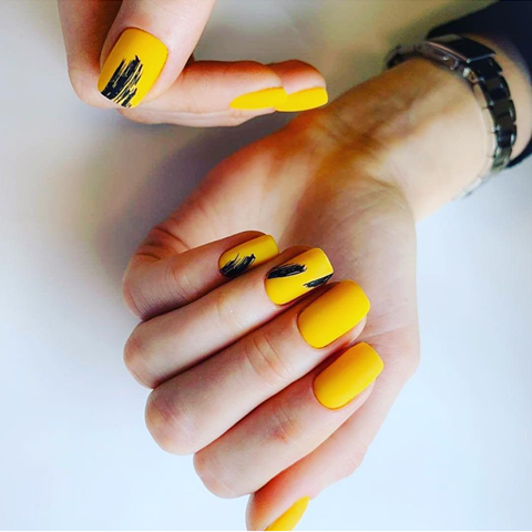 дизайн ногтей лето желтые