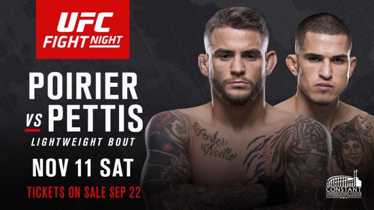 Турнир MMA UFC Fight Night 120 в Норфолке 11-12 ноября: когда – время, кард, бой Порье – Петтис, Альбини – Орловский, где смотреть прямую трансляцию Турнир MMA UFC Fight Night 120 в Норфолке 11-12 ноября: когда – время, кард, бой Порье – Петтис, Альбини – Орловский, где смотреть прямую трансляцию