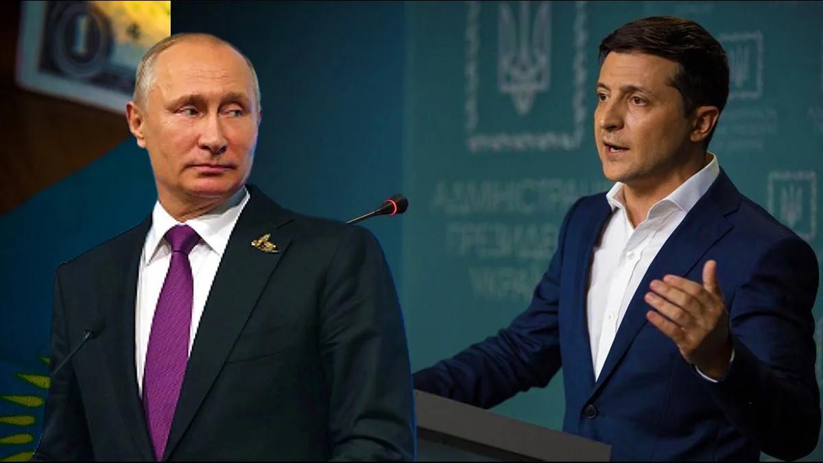 Президенты России и Украины Владимир Путин и Владимир Зеленский Путин и Зеленский