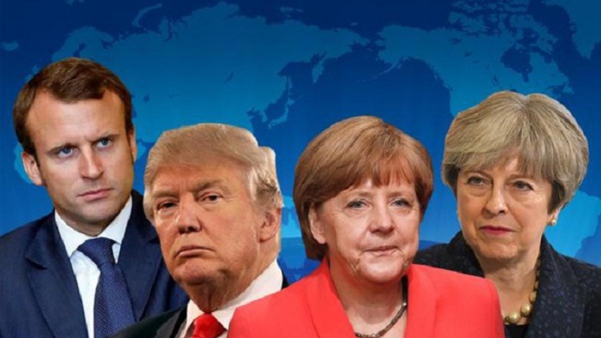 Трамп, Меркель, Мэй, Макрон Трамп, Меркель, Мэй, Макрон