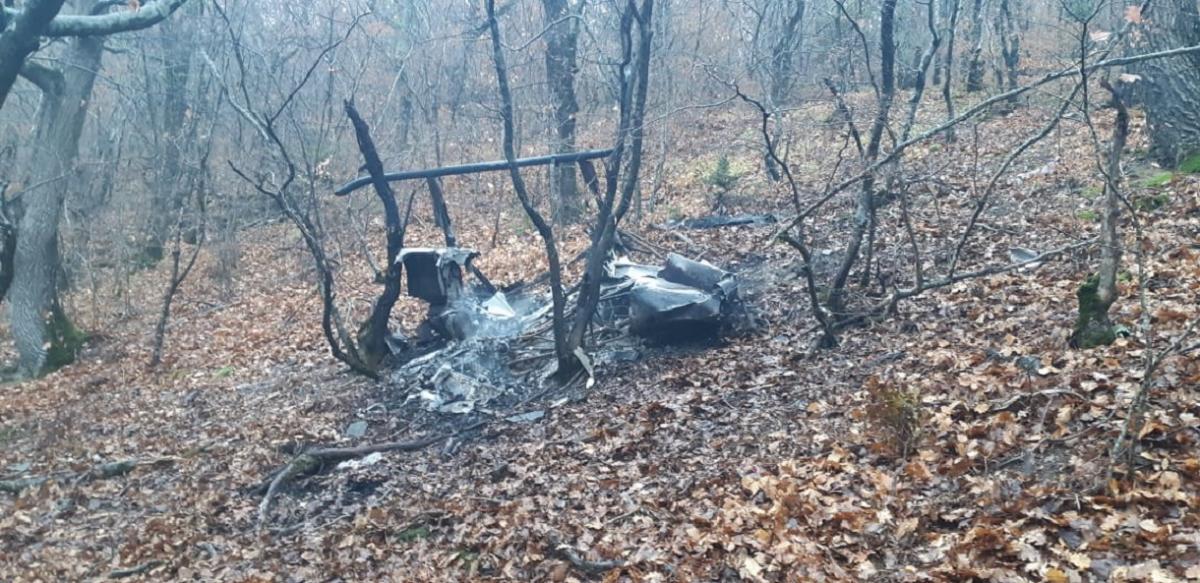 Под Новороссийском разбился и сгорел вертолет