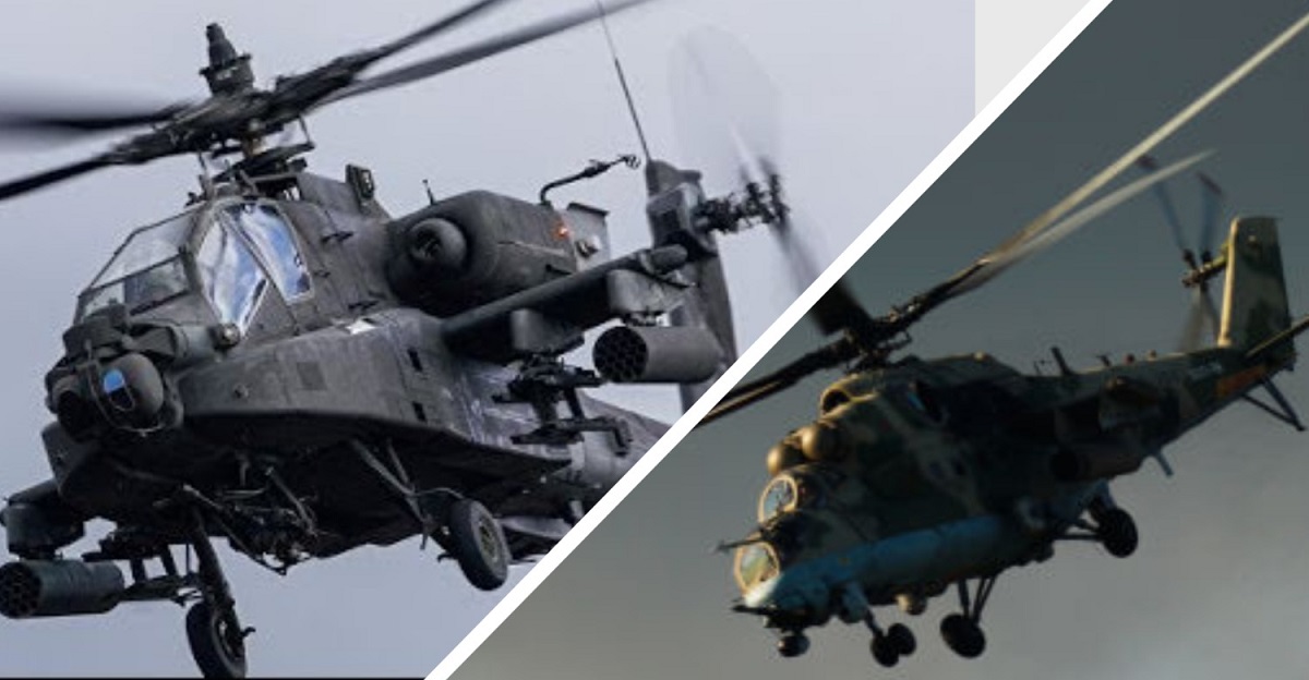 Американский Apache спасся бегством от российского Ми35