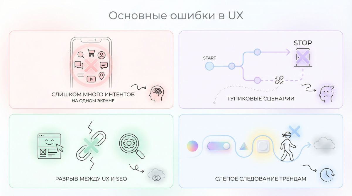 Основные ошибки в UX