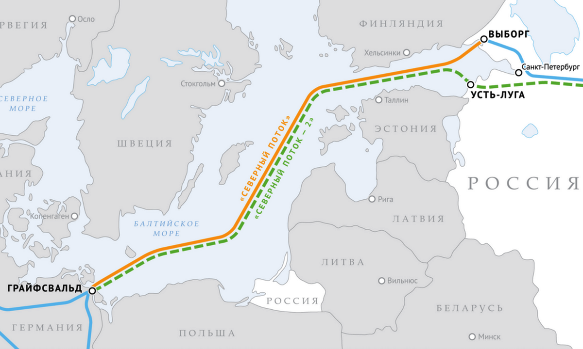 Карта газопровода северный поток карта