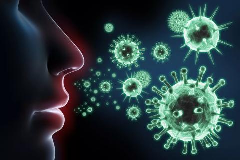 Частицы коронавируса в выдыхаемом воздухе