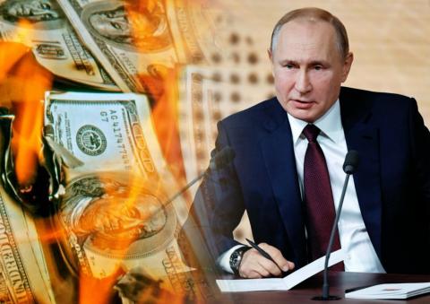 Доллары и Владимир Путин