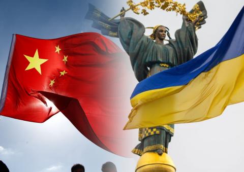 Китай и Украина флаги