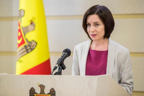 Майа Санду флаг Молдавии