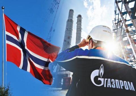 Норвегия флаг и Газпром