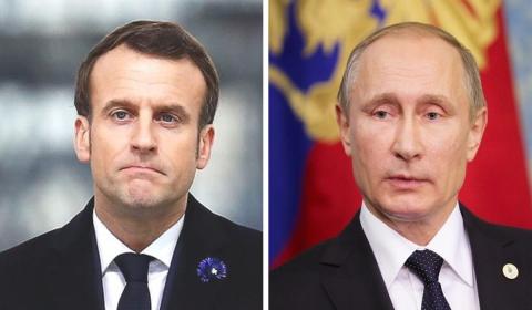 Владимир Путин и Эммануэль Макрон картинка