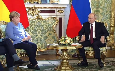 Владимир Путин и Ангела Меркель