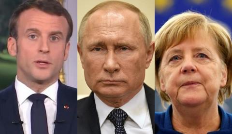Макрон, Путин, Меркель