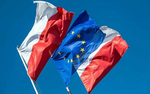 Польша и ЕС флаги