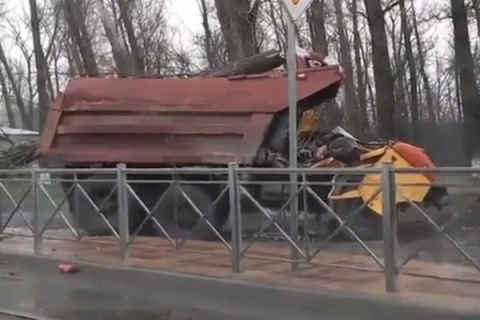 В Ростове на Левбердоне упавшее дерево насмерть раздавило двоих в кабине «КамАЗа»