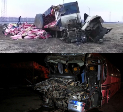 ДТП под Рязанью с фурой и автобусом: 31 человек ранен, 2 погибших