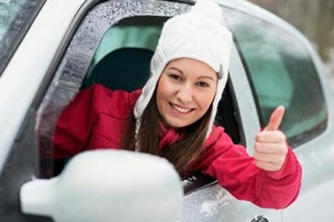 Автомобильная хитрость для зимы Девушка за рулем