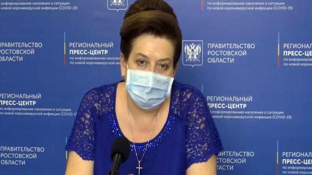 глава Минздрава Ростовской области Татьяна Быковская на брифинге Татьяна Быковская фото