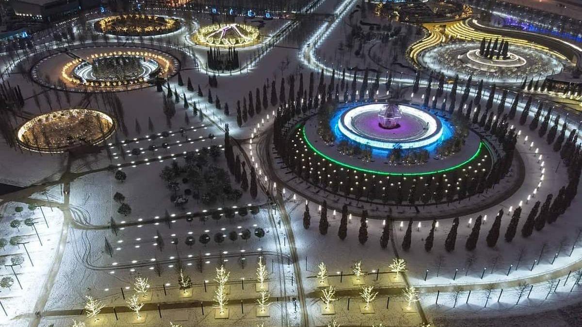 Горпарк "Краснодар" зимой, фото Горпарк "Краснодар" зимой