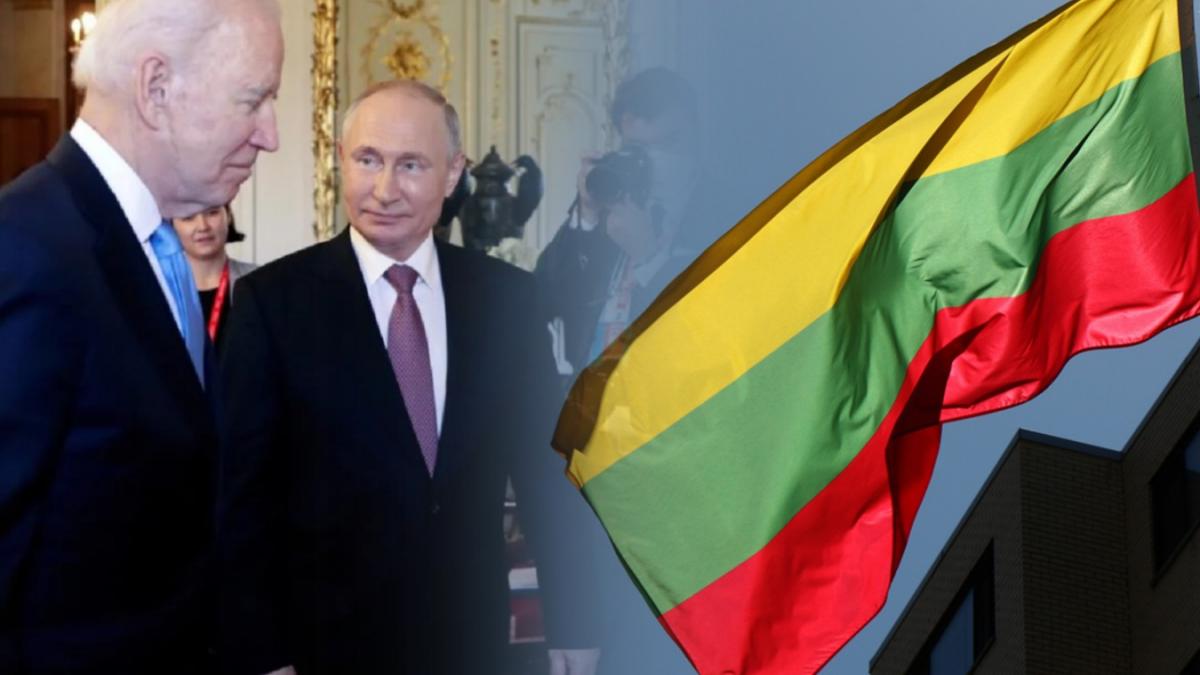 Флаг Литвы Путин и Байден