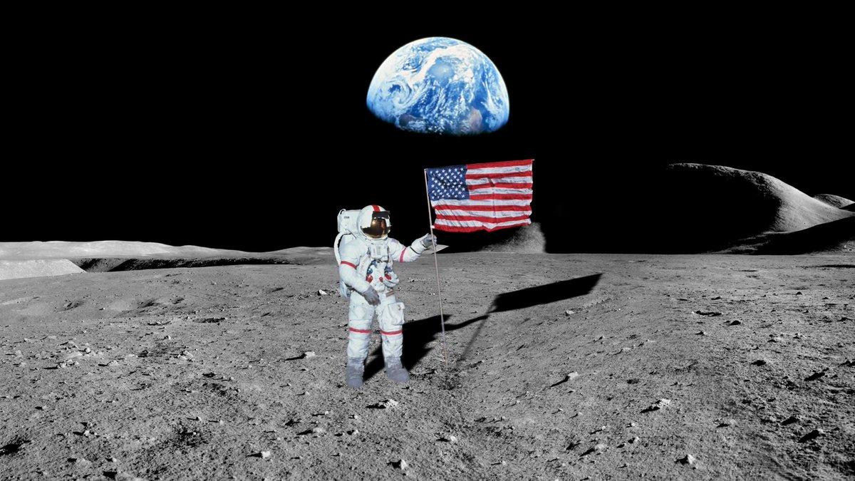 Американский астронавт на Луне Высадка на Луну