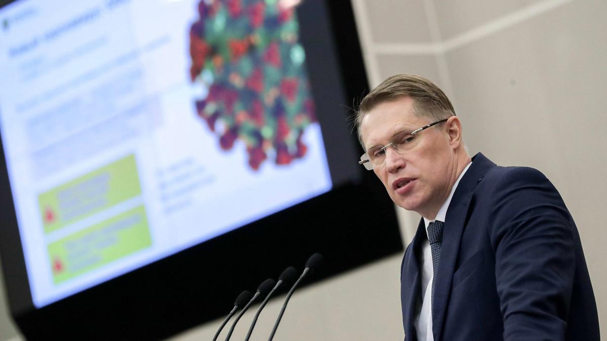 Михаил Мурашко во время выступления Мурашко Минздрав