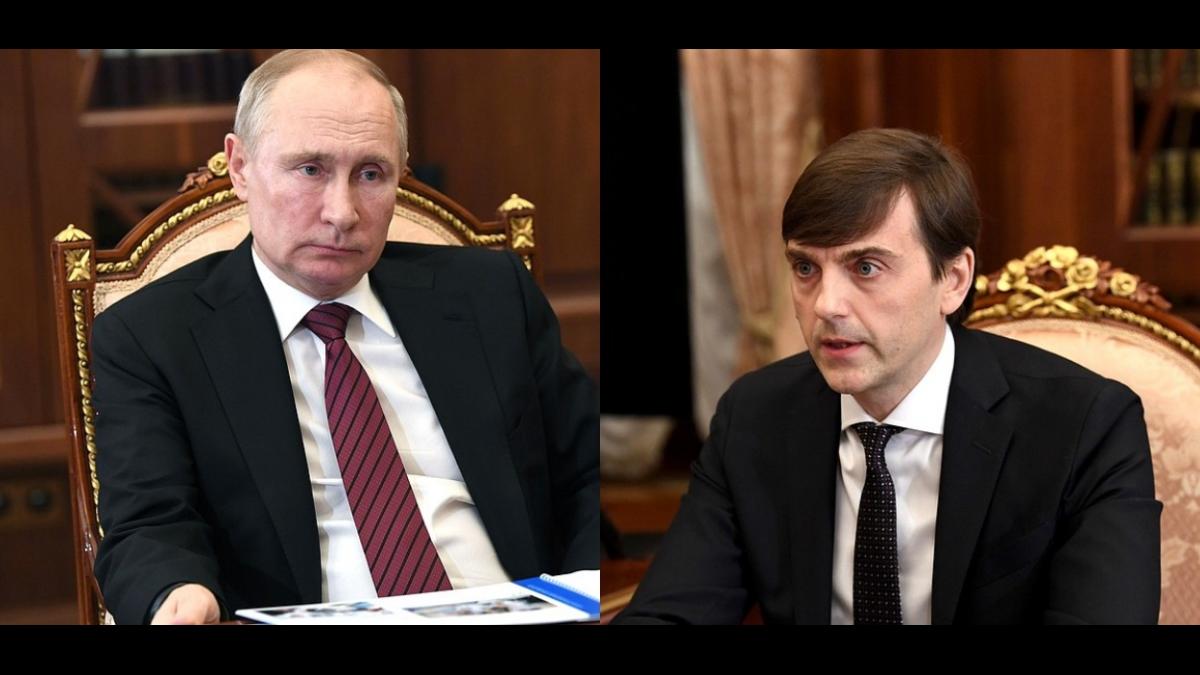 Путин и Кравцов во врмя встречи Путин и Кравцов