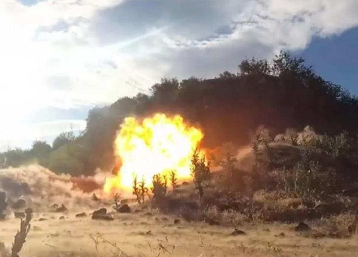 Взрыв в Донбассе позиции ВСУ