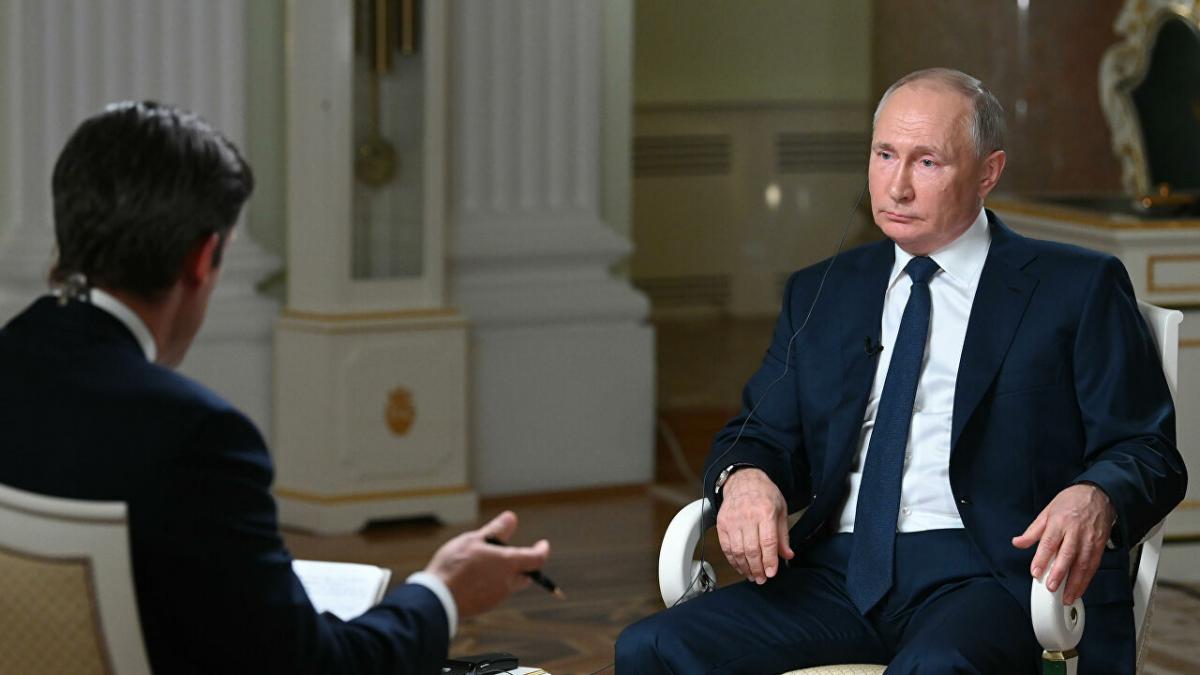 Путин во время интервью NBC Путин интервью NBC 2021