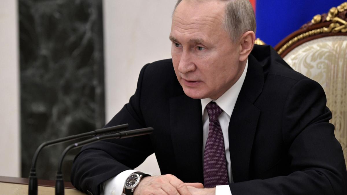 Президент РФ Путин Путин кабинет совещание флаги