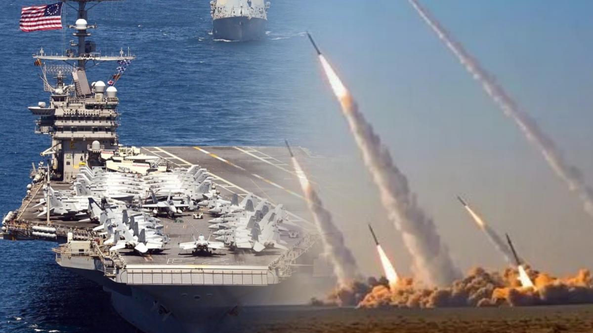 пуски ракет по авианосцу США Иран напугал авианосец США запуском баллистических ракет по американским кораблям