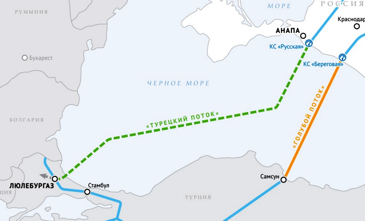 Турецкий поток на карте европы крупным планом